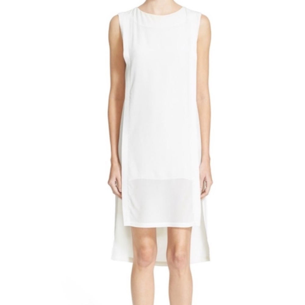 Public School New York Ivory Silk Sleeveless Layered Dress Minimalist Designer 4